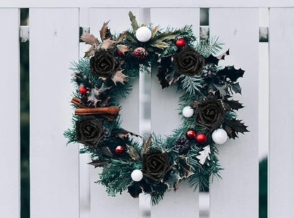 Black Flowers Glitter Rose 30 Pcs Artificial Flowers Glitter Flowers Foam Roses with Stem Faux Flowers for DIY Wedding Bridal Bouquet Party Centerpieces Decor(Black)