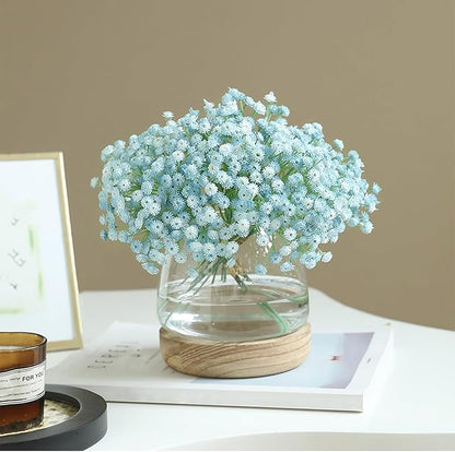 DEEMEI Babys Breath Artificial Flowers 10Pcs 30 Branches Fake Babys Breath Flowers Artificial Bulk Blue Gypsophila Bouquets Real Touch Faux Flowers for Wedding Floral Arrangement Party Home Decor