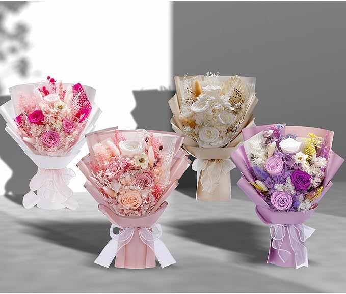 Flowers Gifts for Mom, Flower for Delivery, Preserved Roses Bouquets, Birthday Gifts for Women, Mothers Day Flowers for Wife (Dusty Rose)