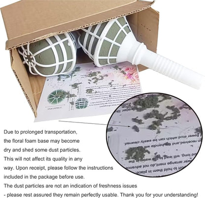 Arlai Bridal Wedding Bouquet Holder Decoration Flower Foam Handle, Box of 2