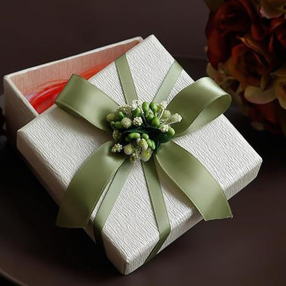 Double Face Spring Moss Satin Thin Ribbon 1/8 inch X 50 Yards Polyester Spring Moss Ribbon for Gift Wrapping Very Suitable for Weddings Party Hair Bow Invitation Decorations and More