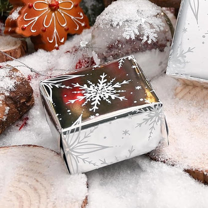 MAYPLUSS Christmas Gift Wrapping Paper Roll - 17 Inch X 33 Feet - Luxurious Metallic Silver Snowflake Elegant Frozen Winter Gift Wrap for Christmas Holiday Scrapbook Paper, Festive Decoration