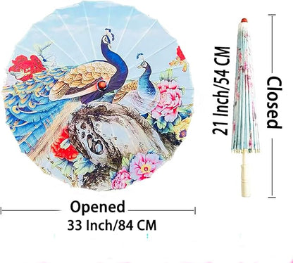 Chinese Japanese Handmade Parasol Umbrella,Asian Decoration DIY Art Dance Classical Umbrella for Wedding Parties Photography Costumes Cosplay