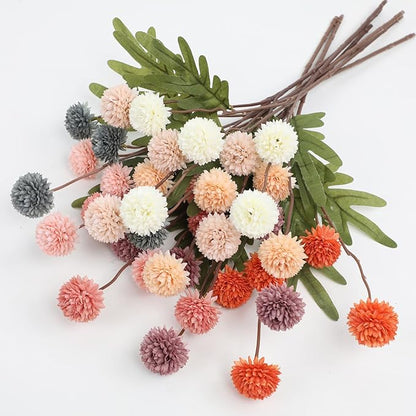 Artificial Hydrangea Flowers Fake Hydrangeas Faux Flowers Bouquet Artificial Plants for Wedding Home Office Decor Excluding vases-（Bright Red 10 PCS）