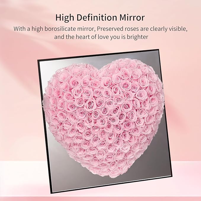 JoyFlower About 140pcs Preserved Roses Gift, Real Pink Eternal Roses for Mom, Long Lasting Forever Flowers with Gift Box for Girlfriend Wife in Valentines Day Birthday Anniversary