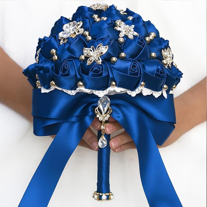 KINGLAKE Royal Blue Satin Ribbon – 1 1/2'' x 100 Yards Polyester Dark Blue Ribbon for Gift Wrapping Wedding Party Decoration DIY Crafts Floral Bouquets and Wreath Bows Halloween