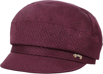 Women Retro Classic Visor Newsboy Cabbie Cap Beret Hats with Flower Buckle for Woman Ladies