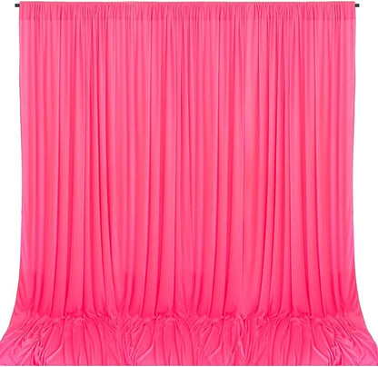 10 x 10 Feet Pink Backdrop Curtain for Partie, Background Curtains for Photoshoot, Birthday, Wedding, Halloween, Thanksgiving, Christmas Day, New Year Party Decorations 5Ft x 10Ft, 2 Panels