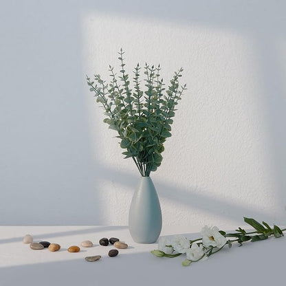 20 Pcs Fake Eucalyptus Stems Faux Eucalyptus Leaves Eucalyptus Artificial Fake Greenery for Centerpiece Fake Flower for Vase Home Bouquet Wedding Decoration