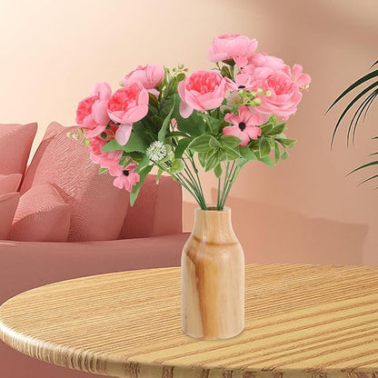 Wooden Flower Vase for Dried Plants Decorative Plant Pot Rustic Home Decor Centerpiece for Dining Table Office Bookshelf Wedding and Living Arrangement
