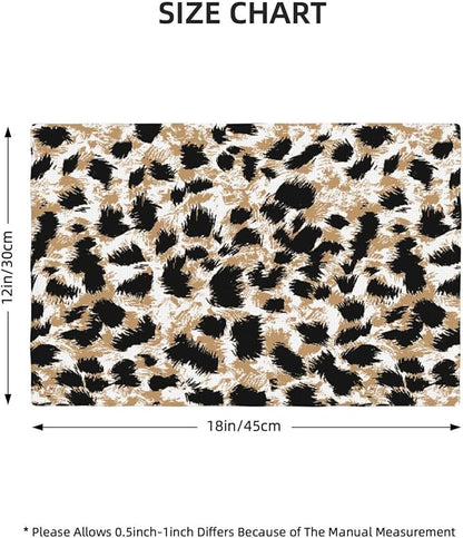 Placemats 4 pcs Leopard Double-Layer Imitation Linen Place Mats Non-Slip Heat-Resistant Tablemats for Home Restaurant Hotel 18×12 Inch