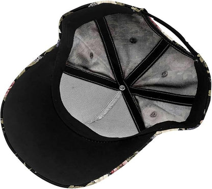 Floral Baseball Cap for Women Fashionable Adjustable Dad Hat Low Profile Running Hat for Summer Sporting Working Hiking