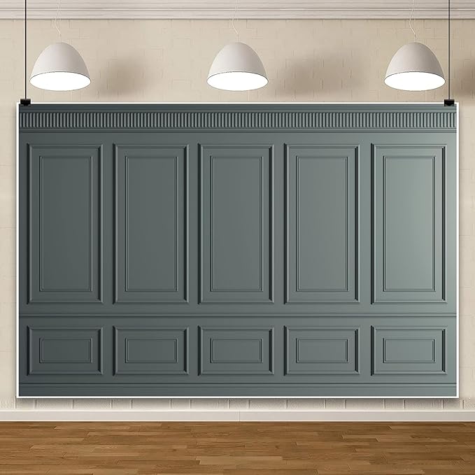 AOFOTO Vintage Room Inside Backdrop Classic French Frame Dark Grey Walls Photo Background for Wedding Bridal Shower Party Banner Home Headboard Decor Wall Photo Studio Booth Props 10x7ft