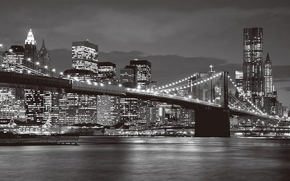 Brooklyn Bridge and New York City Wall Murals Large Photo Wallpaper Murals for Wall Living Room Bedroom Dining Room（Not Peel and Stick）