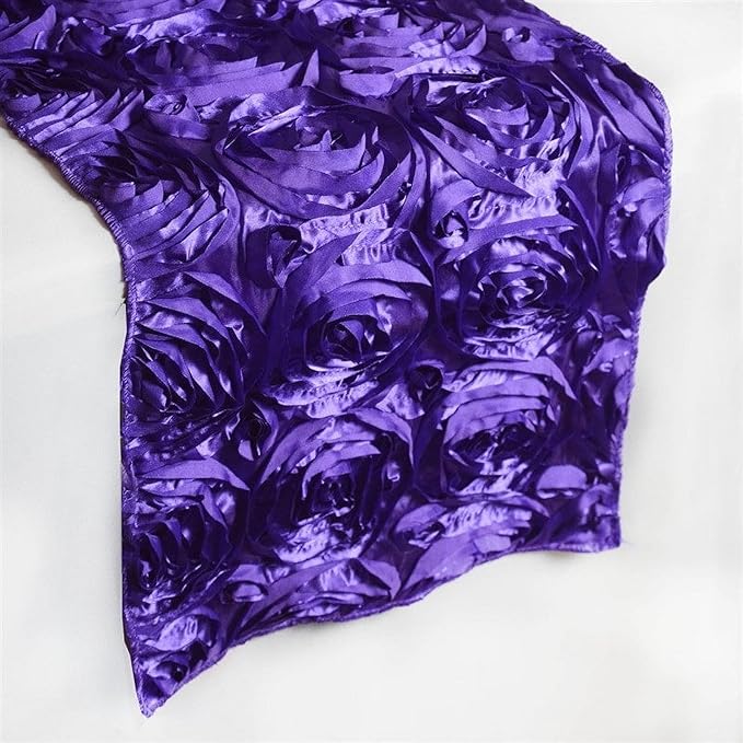 Efavormart Wonderland Rosette Premium Table Runners for Weddings Party Banquets Decor Fit Rectangle and Round Table - Purple