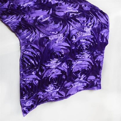 Efavormart Wonderland Rosette Premium Table Runners for Weddings Party Banquets Decor Fit Rectangle and Round Table - Purple