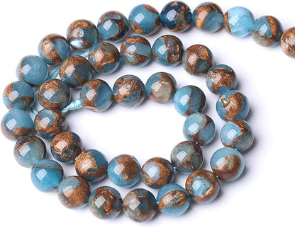 12MM 30PCS Lake Blue Cloisonne Craft Spacer Loose Beads for Jewelry Making DIY Bracelet