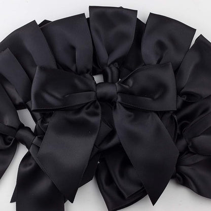 7Rainbows 20pcs Boutique 4.5" Black Satin Ribbon Bows for Craft Sewing Scrapbooking Wedding and Gift Wrapping