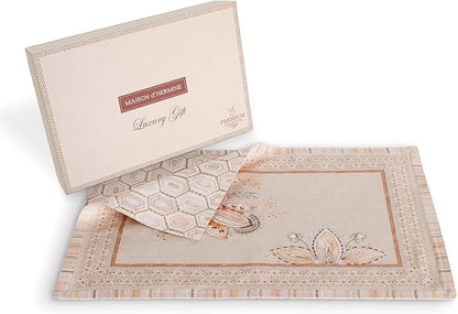 Maison d' Hermine Placemats 100% Combed Cotton Premium Set of 4 Dinner Placemat, Decorative Washable Cloth Placemat, Dining, Buffet Parties & Camping - Society Florals (13"x19")