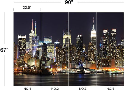 Cliouar-New York City Skyline viewed from Weehawken New Jersey Peel and Stick 90" x 67"