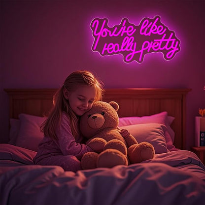 Your Like Really Pretty Neon Sign Bedroom Decor Birthday Gifts for Women Room Decor for Teen Girls Wedding Party Pink Neon Name Sign Christmas Gifts