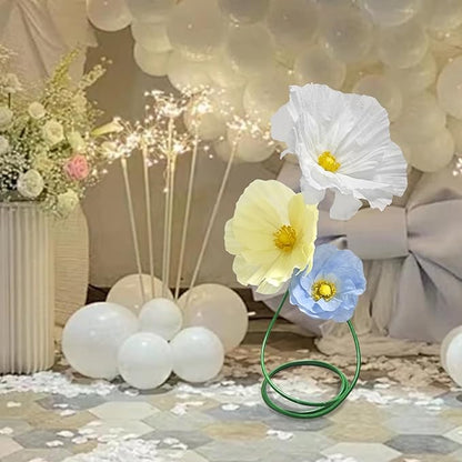 Artificial Paper Flowers Wedding Decorations - Flowers Decor Fake Floral Arrangements Flower Panels for Backdrop for Wedding Reception Arrangements Shop Window Display 3 Pack (Yellow Blue White)