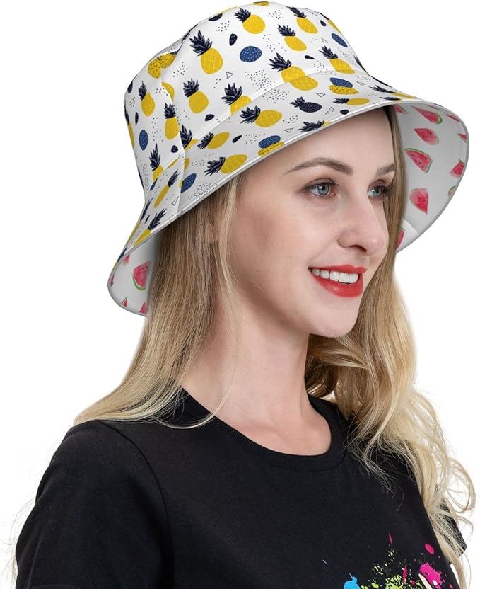 Bucket Hat Double-Side-Wear Reversible Sun Hat Beach Travel Hiking for Women Men