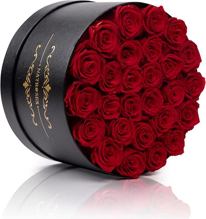 NATROSES 27 Piece Forever Preserved Roses in a Box, Preserved Flowers for Delivery Birthday, Flowers Gifts for Mothers Day, Red