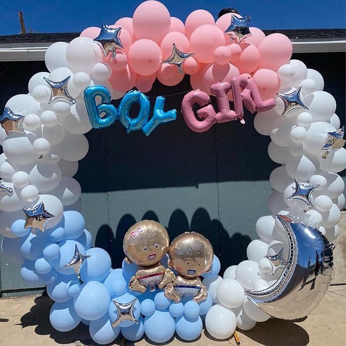 Togvu Pastel Pink Balloons Different Sizes, 123 Packs Pink Balloons, Pack of 18 12 10 5 Inch Baby Pink Balloons Garland Arch Kit for Birthday Baby Shower Gender Reveal Wedding Decoration