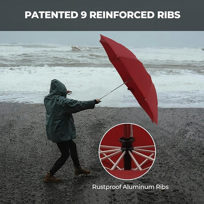 Compact Inverted Travel Umbrella, Automatic Open Close, 9-Rib 46 Inch Windproof Umbrella, Waterproof UPF 50+, Portable Umbrellas for Men, Women, Travel, and Daily Use