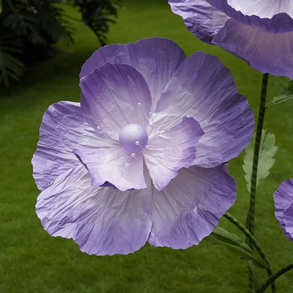 Giant Flowers for Decoration,Large Paper Flowers with Standing Stems and Base,3 pcs Artificial Flowers for Home Decor, Wedding Decorate, Photography Props, Party Banquet (Purple)