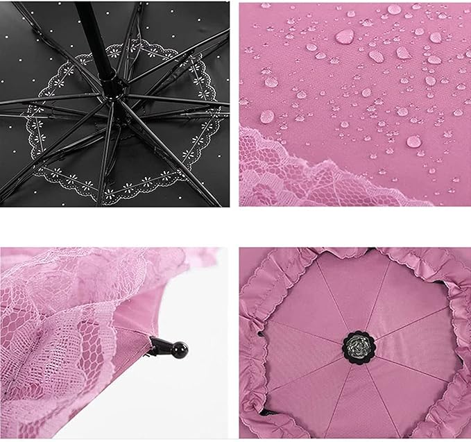 Vintage Lace Parasol Gothic Lolita Umbrella UV Sun Protection Witch Cosplay Photoshoot Props Party Decoration