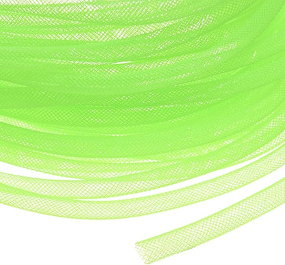 Mesh Tube Ribbon 25 Yards, 6mm Elastic Fabric Ribbons Mesh Tubing for Crafts/Gift Wrapping/Flower Bouquets/Wedding/Birthday/Holiday/Wreaths Christmas/Decoration[Dark Green]