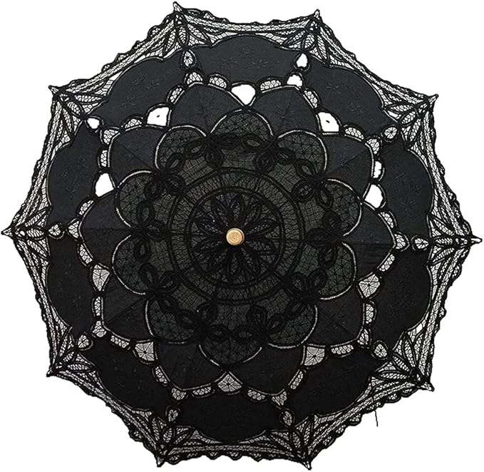 Lace Parasol Umbrella Vintage Wedding Bridal Lace Umbrella for Decoration Photo Tea Party 32 Inch Adult Size