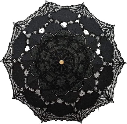 Lace Parasol Umbrella Vintage Wedding Bridal Lace Umbrella for Decoration Photo Tea Party 32 Inch Adult Size
