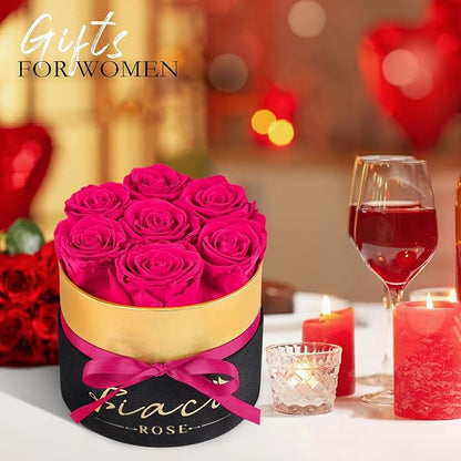FIACO Gifts for Women Preserved Flowers in a Box-7 Forever Real Rose Flowers for Delivery Prime Birthday Gifts for Mom Grandma Wife Girlfriend Sister Fresh Flowers Eternal Rose