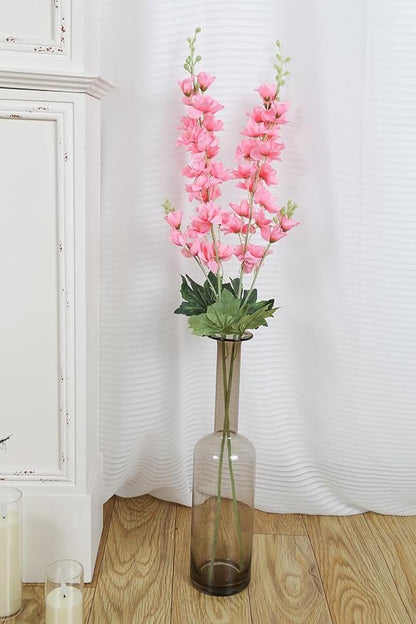Pink Delphinium Artificial Flowers,8PCS Artificial Snapdragon Flowers 33.5'' Tall Fake Flowers Faux Delphinium Bulk for Tall Vase Home Wedding Garden Table Decor(Pink)