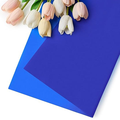 Jutieuo 20 Sheets Royal Blue Flower Wrapping Paper, Waterproof Solid Floral Bouquet Wrapping Paper, Florist Supplies Packaging for Wedding Birthday Gift DIY Craft (22.0 x 22.0 inch)