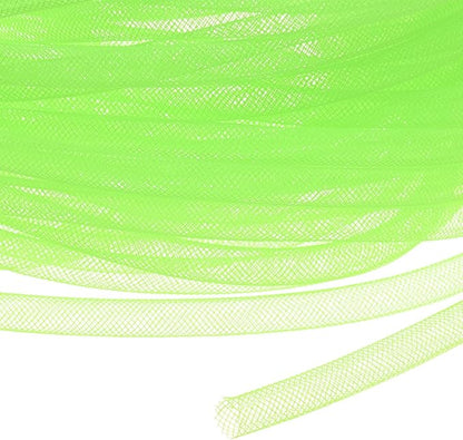 Mesh Tube Ribbon 25 Yards, 8mm Elastic Fabric Ribbons Mesh Tubing for Crafts/Gift Wrapping/Flower Bouquets/Wedding/Birthday/Holiday/Wreaths Christmas/Decoration[Dark Green]
