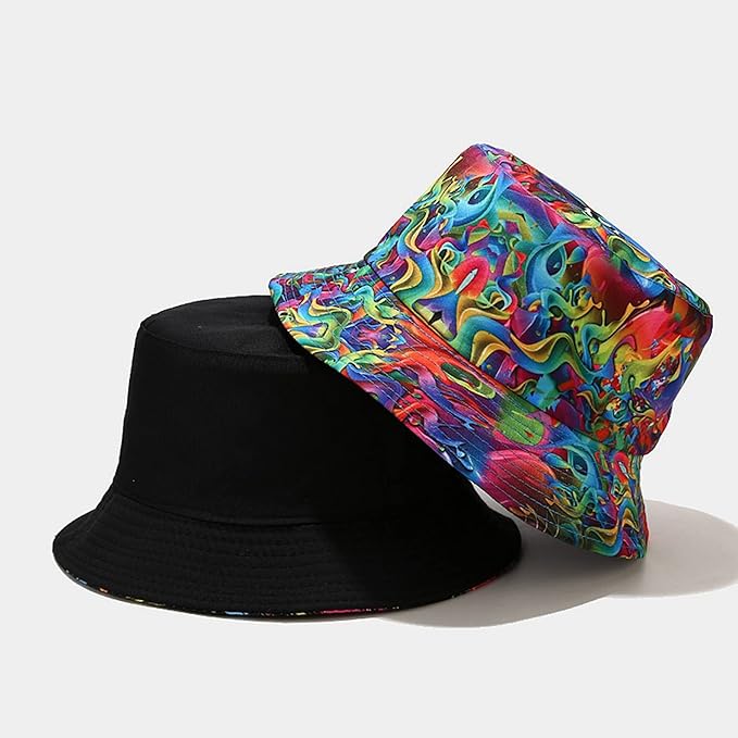 Mashiaoyi Unisex Print Double-Side-Wear Reversible Bucket Hat