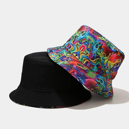 Mashiaoyi Unisex Print Double-Side-Wear Reversible Bucket Hat