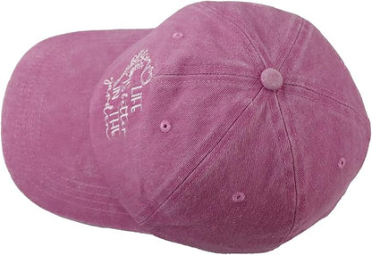 Life is Better in The Garden Hats for Women, Adjustable Cotton Embroidered Gardening Baseball Cap