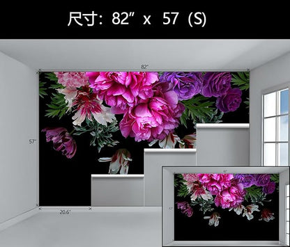 WFBHUA-Purple Peony Floral Wallpaper Mural Peel and Stick Large Self Adhesive Wall Mural for Living Room Bedroom 82"x57"
