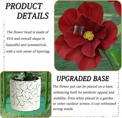 5.8 Ft Giant Artificial Flowers for Decoration,Large EVA Flower Decor,Wedding Arrangements, Birthday Party Banquet Background,Hotel,Office,Window Display(Wine)