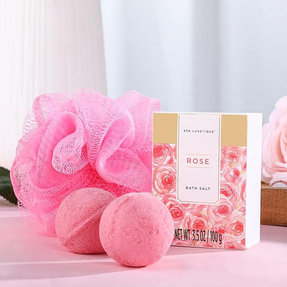 spa luxetique Gift Set For Women, Bath Sets for Women Gift, 8 Pcs Rose Spa Basket Includes Bubble Bath, Shower Gel, Body Lotion, Birthday Spa Gifts, Mother‘s Day Gifts for Mom, Christmas Gifts for Her