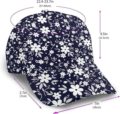 Floral Baseball Cap for Women Fashionable Adjustable Dad Hat Low Profile Running Hat for Summer Sporting Working Hiking