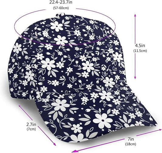 Floral Baseball Cap for Women Fashionable Adjustable Dad Hat Low Profile Running Hat for Summer Sporting Working Hiking