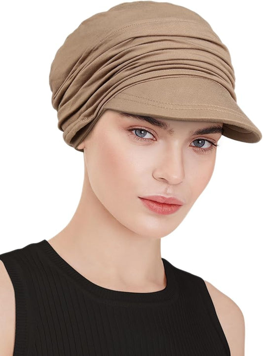 Chemo Headwear Viscose Newsboy Cap for Women Fall and Winter Hats