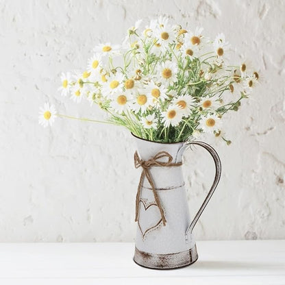 BESTonZON Decorative Metal Iron Flower Vase for Rustic Floral Arrangements Heart-Shaped Design for Home Decor Weddings and Garden Centerpieces