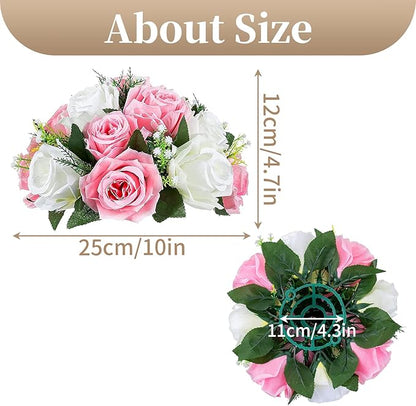 Sziqiqi Pack of 10 Fake Flowers, Silk Rose Flowers, Suit for Wedding/Party Centerpiece Road Lead Flower Rack Decorations, 10 Pieces